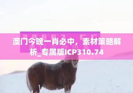 澳门今晚一肖必中，素材策略解析_专属版ICP310.74