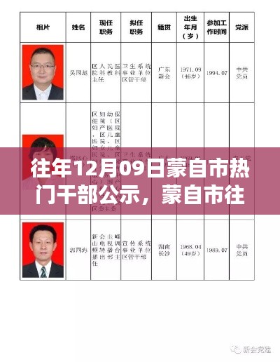 蒙自市历年12月09日干部公示及查询指南