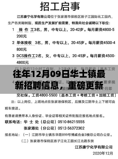 重磅揭秘,往年12月09日华士镇最新招聘信息全解析✨