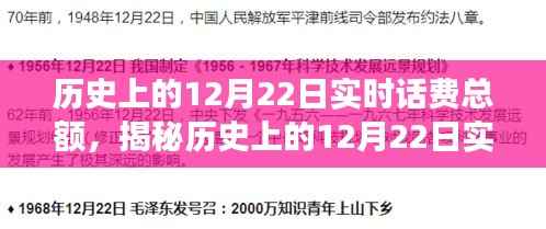 揭秘历史上的12月22日实时话费总额背后的故事，小红书带你探索数字背后的故事！