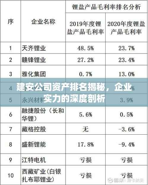 建安公司资产排名揭秘,企业实力的深度剖析