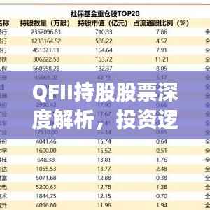 QFII持股股票深度解析,投资逻辑与市场影响力探讨