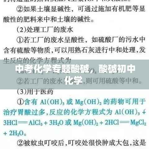 中考化学专题酸碱,酸碱初中化学