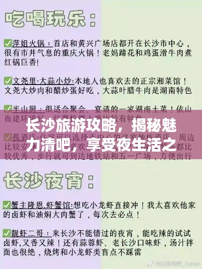 长沙旅游攻略,揭秘魅力清吧,享受夜生活之旅!